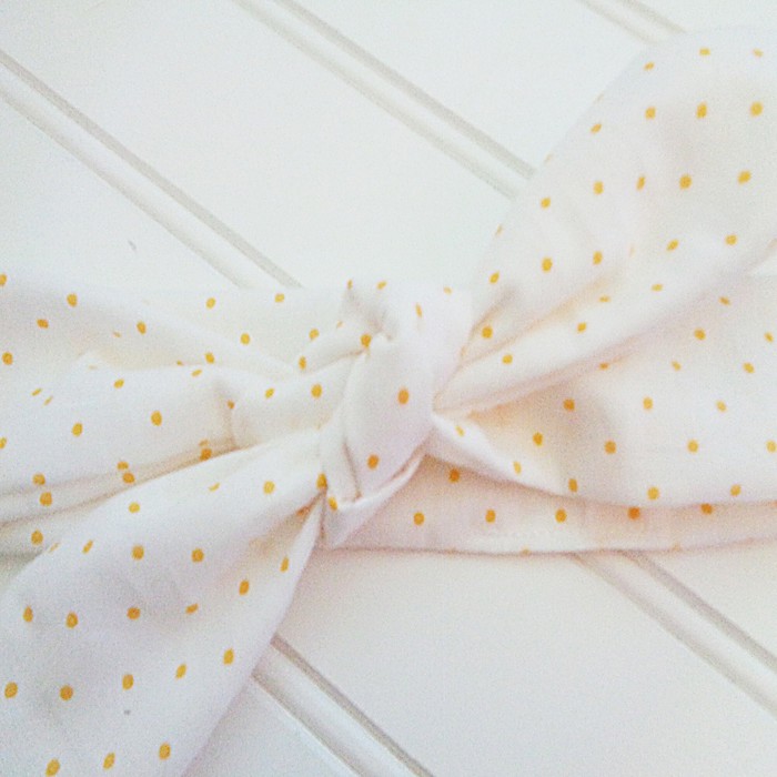 Knotted Headband - Yellow Dots