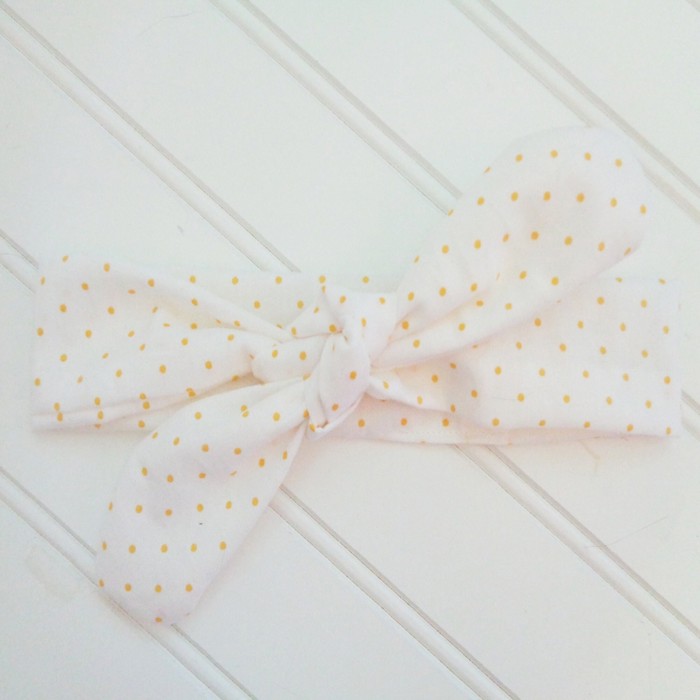 Knotted Headband - Yellow Dots
