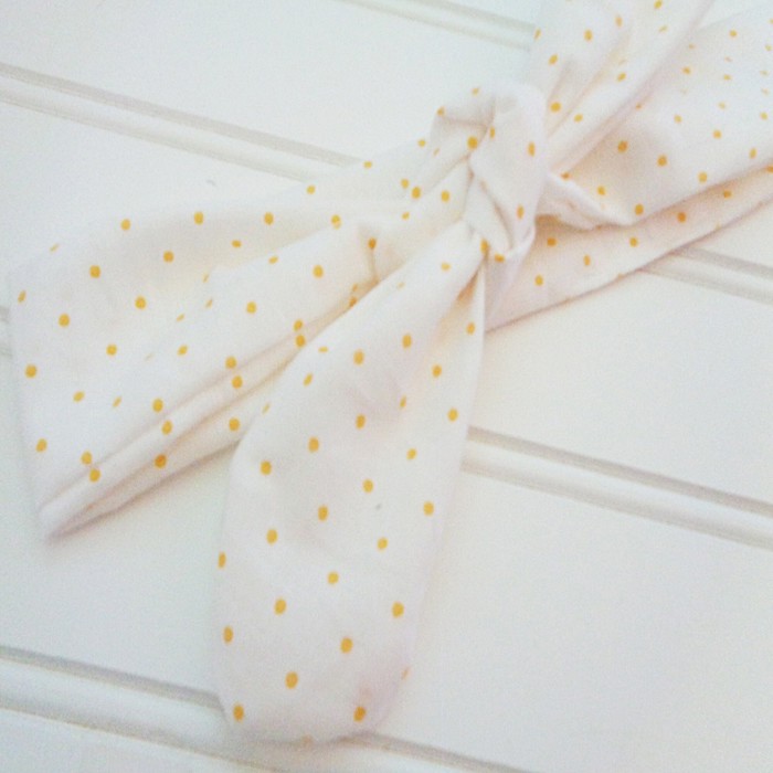 Knotted Headband - Yellow Dots