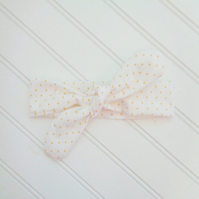 Knotted Headband - Yellow Dots