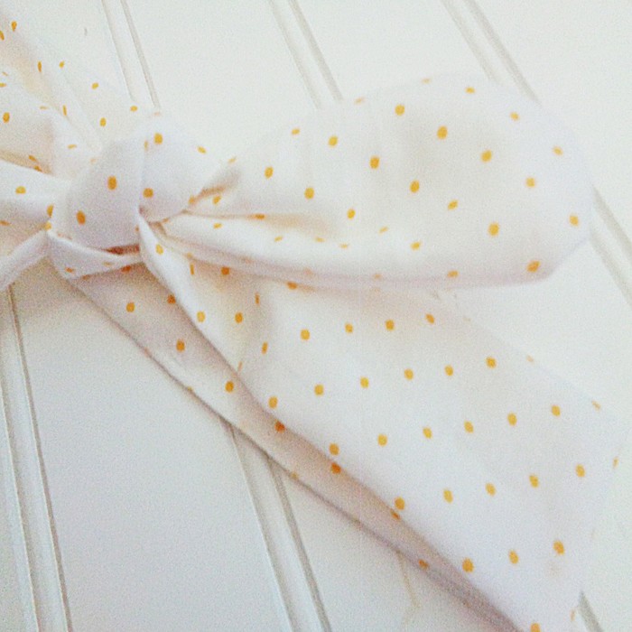 Knotted Headband - Yellow Dots