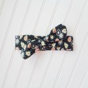  Knotted Headband - Yellow and Orange Flowers on Black