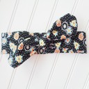  Knotted Headband - Yellow and Orange Flowers on Black