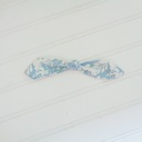  Hair Bow Clip - White Floral on Blue