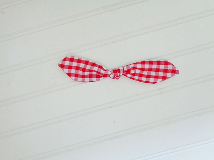 Hair Bow Clip - Red Gingham