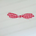  Hair Bow Clip - Red Gingham