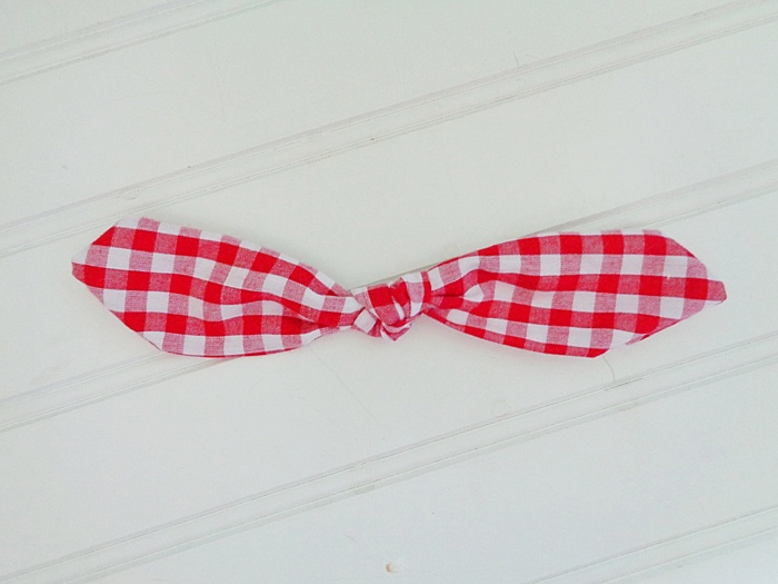 Hair Bow Clip - Red Gingham