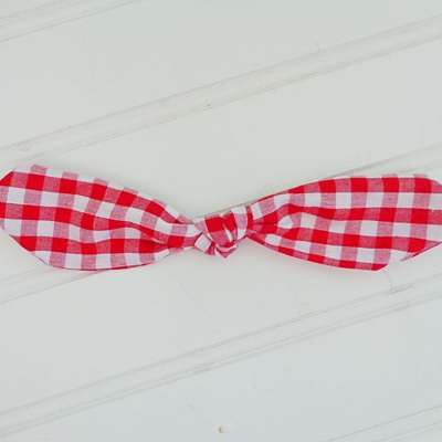Hair Bow Clip - Red Gingham