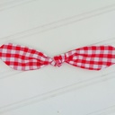  Hair Bow Clip - Red Gingham
