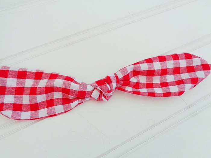 Hair Bow Clip - Red Gingham