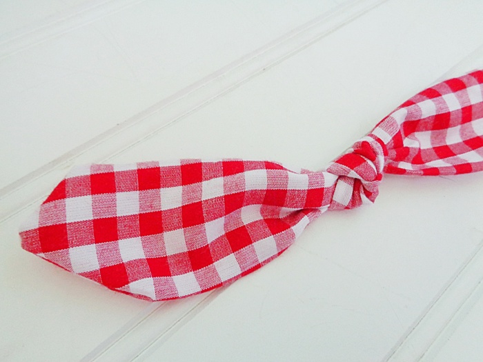 Hair Bow Clip - Red Gingham