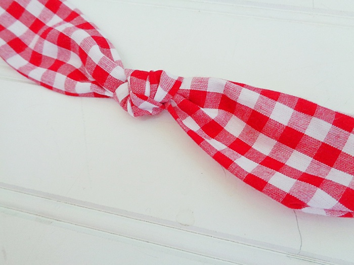 Hair Bow Clip - Red Gingham