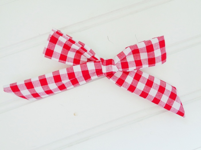 Classic Bow Clip - Red Gingham