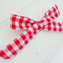  Classic Bow Clip - Red Gingham