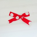  Classic Bow Clip - Big Dots on Red