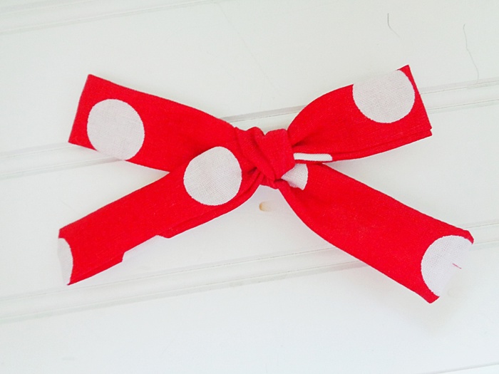 Classic Bow Clip - Big Dots on Red