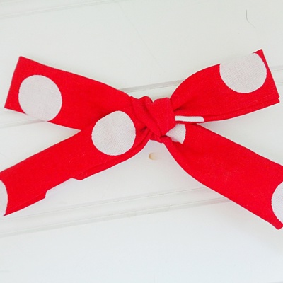 Classic Bow Clip - Big Dots on Red