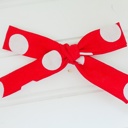  Classic Bow Clip - Big Dots on Red
