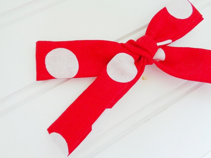 Classic Bow Clip - Big Dots on Red