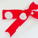 Classic Bow Clip - Big Dots on Red