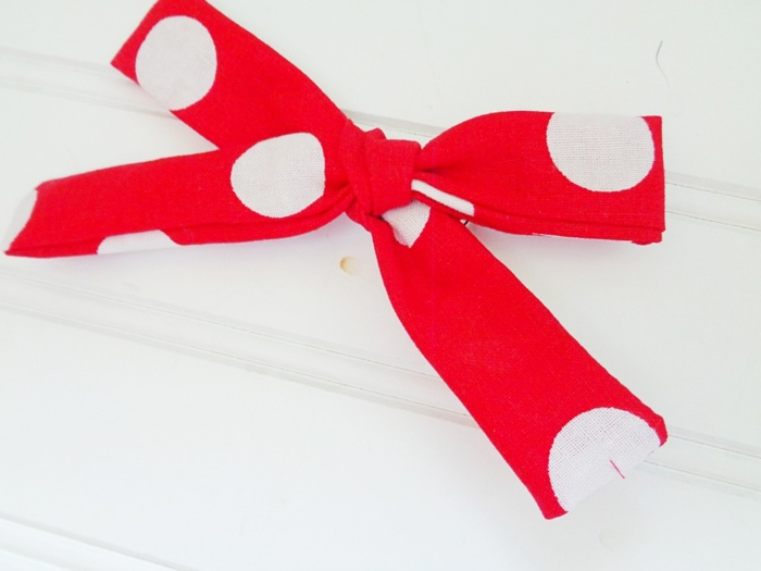 Classic Bow Clip - Big Dots on Red