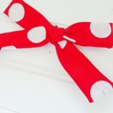  Classic Bow Clip - Big Dots on Red
