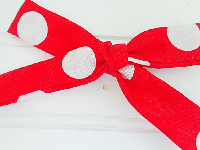 Classic Bow Clip - Big Dots on Red
