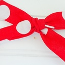  Classic Bow Clip - Big Dots on Red