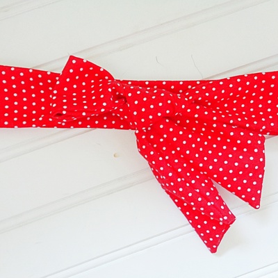 Knotted Headband - Dots on Red