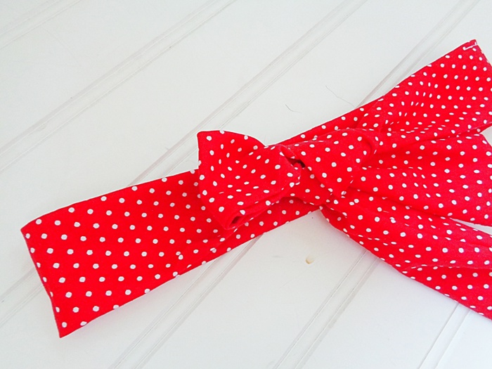 Knotted Headband - Dots on Red