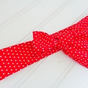  Knotted Headband - Dots on Red