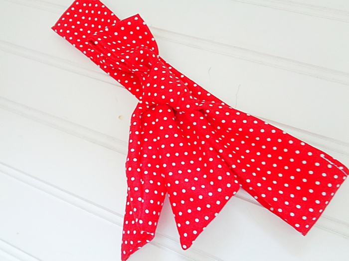 Knotted Headband - Dots on Red