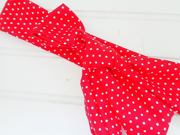 Knotted Headband - Dots on Red