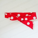  Knotted Headband - Big Dots on Red