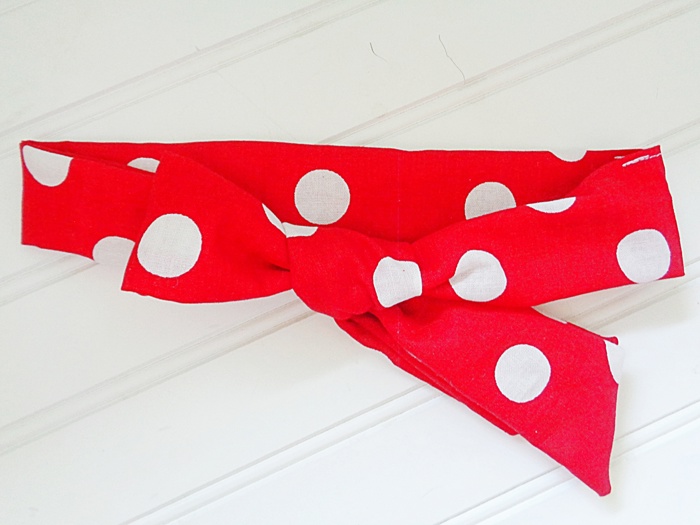 Knotted Headband - Big Dots on Red