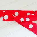  Knotted Headband - Big Dots on Red