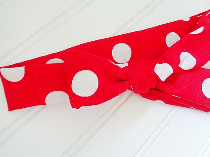 Knotted Headband - Big Dots on Red