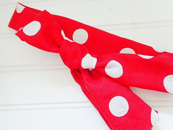 Knotted Headband - Big Dots on Red