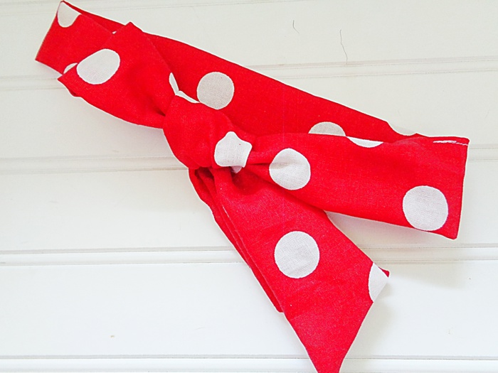 Knotted Headband - Big Dots on Red