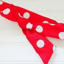  Knotted Headband - Big Dots on Red