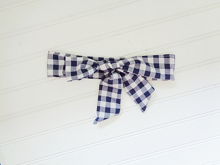 Knotted Headband - Navy Gingham