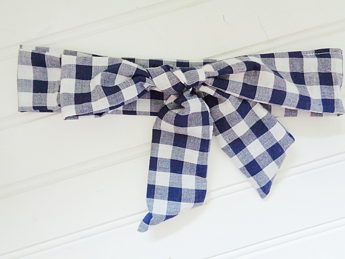 Knotted Headband - Navy Gingham