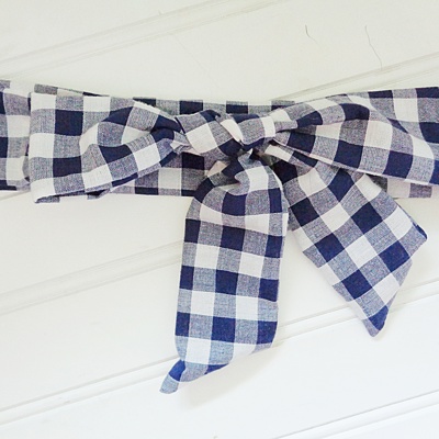 Knotted Headband - Navy Gingham