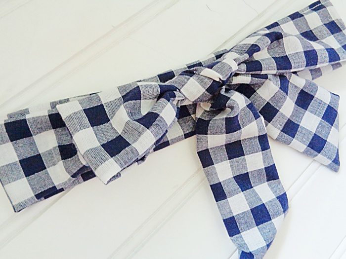 Knotted Headband - Navy Gingham