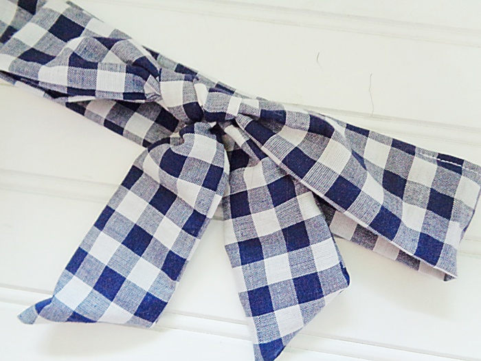 Knotted Headband - Navy Gingham