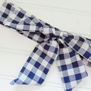  Knotted Headband - Navy Gingham