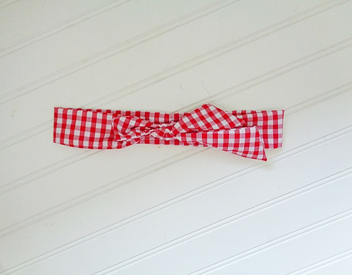 Knotted Headband - Red Gingham