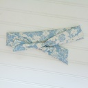  Knotted Headband - White Floral on Blue