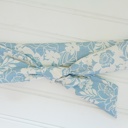  Knotted Headband - White Floral on Blue
