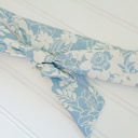  Knotted Headband - White Floral on Blue
